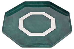 Mid-Century Italian Marble Effect Serving Tray in Steel, 1980s