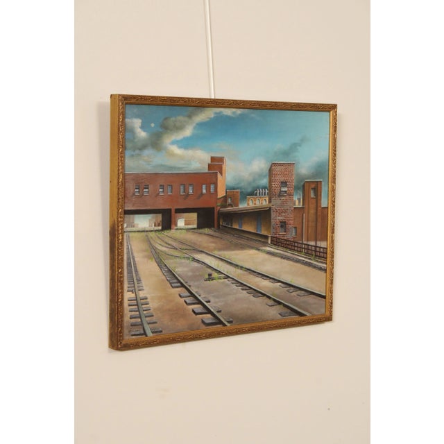 Realism Jans Rithamer 'Depot' Original Oil Painting on Canvas For Sale - Image 3 of 12