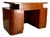 Art Deco Burl Wood Center Desk with Glass Insert, Italy, 1940s For Sale