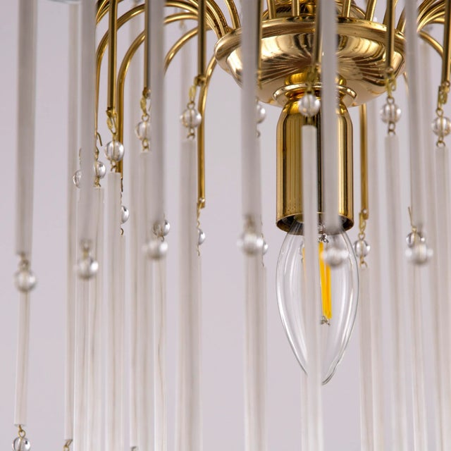 Gold Hollywood Regency Italian Mid-Century Brass Lamp with Blown Murano Glass Straws For Sale - Image 8 of 10