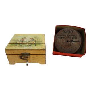 Antique Mini Stella Hand Crank Disk Player With 20 Disks C1890 For Sale