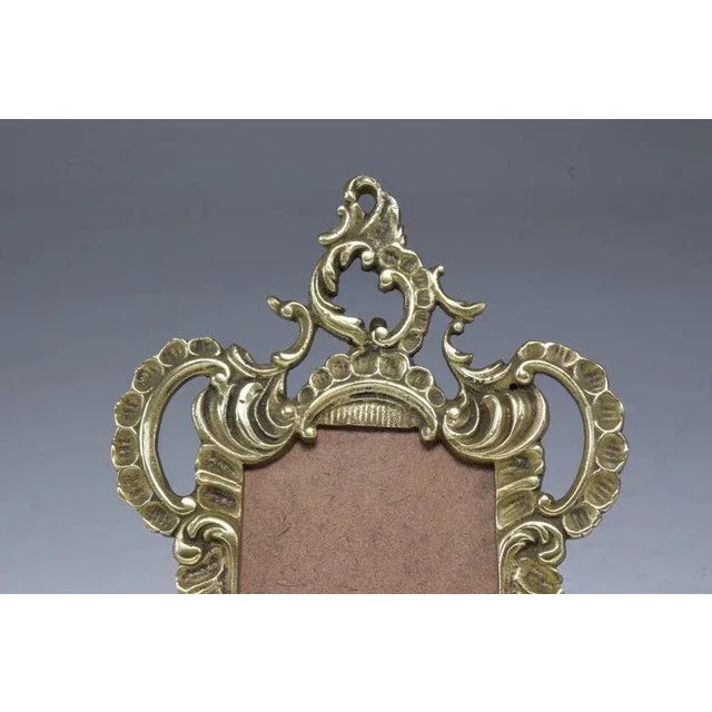 Metal Early 20th-Century French Cast Brass Picture Frame, Victorian Revival For Sale - Image 7 of 13