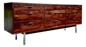 Mid 20th Century Modern Rosewood Lowboy Dresser or Credenza | in the Style of Founders