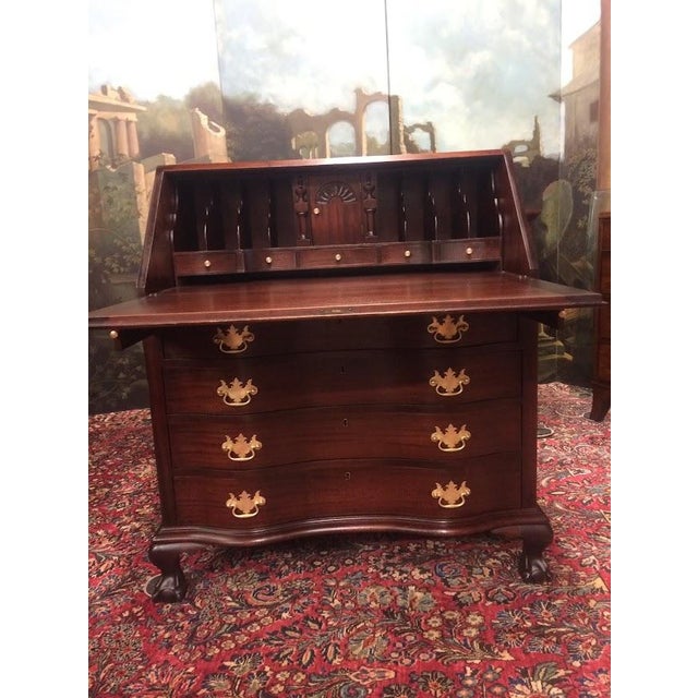 1950s Vintage Secretary Desk, Mahogany Slant Front Desk For Sale - Image 5 of 16