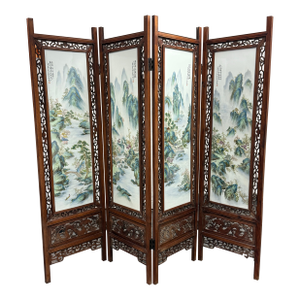 Chinese Four Panel Folding Screen, Vintage