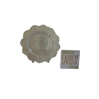 Vintage Lalique Honfleur 8" Round Bowl or Ashtray Made in France 1978 For Sale