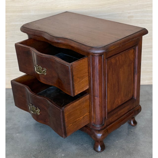 French Walnut Nightstands with Two Drawers, 1890, Set of 2 For Sale - Image 10 of 14