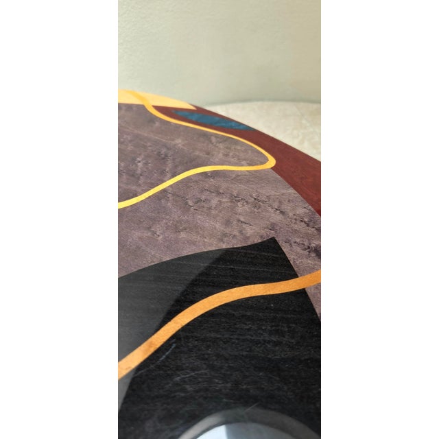 Purple Carlo Malnati Post-Modern Italian Inlay Marquetry Side Table Organic Shapes 90s Blob Design For Sale - Image 8 of 8