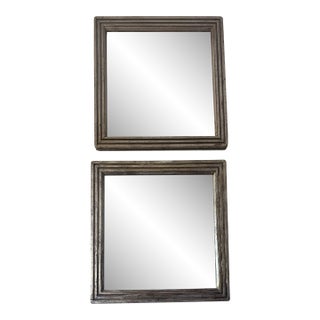 Milling Road Italian Made Silver Leaf Mirror by Baker, a Pair For Sale