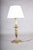 Gold Vintage Brass Candlestick Table Lamp with Pleated White Shade, 1960s For Sale - Image 8 of 14