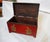 Folk Red Painted Chest With Floral Motifs For Sale In Los Angeles - Image 6 of 17