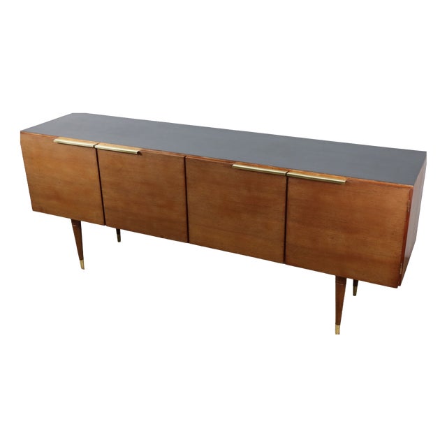 Vintage Teak and Brass Sideboard, 1970s For Sale