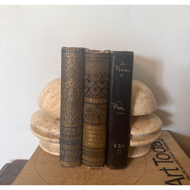 Vintage Italian Travertine Sculptural Bookends Postmodern / Organic Modern – Circa 1970s–1980 For Sale - Image 12 of 12