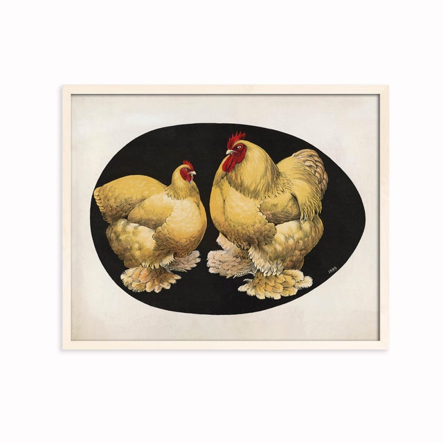 American Vintage Reproduction Victorian Chicken Print For Sale - Image 3 of 6