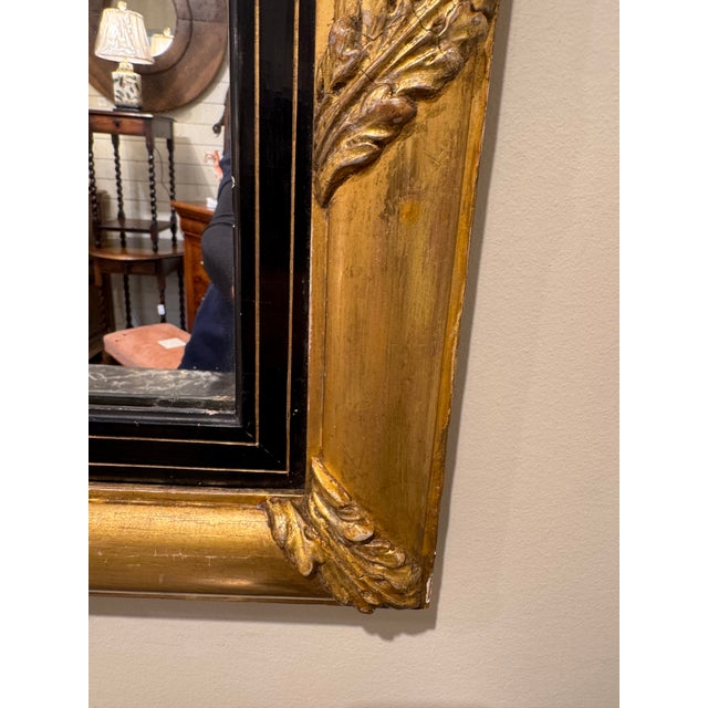 Black 19th Century Ebony and Gold Restoration Mirror For Sale - Image 8 of 9