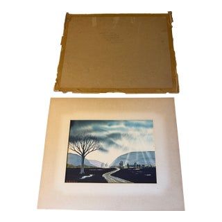 1967 H. Allen Gore Watercolor - Kodak Illustrator New York Farm Landscape - Matted - Set of 2 For Sale