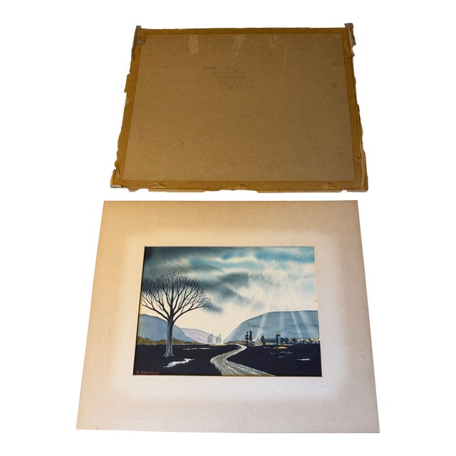 1967 H. Allen Gore Watercolor - Kodak Illustrator New York Farm Landscape - Matted - Set of 2 For Sale