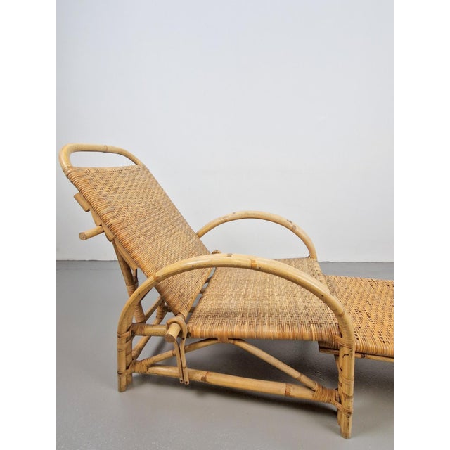 Vintage Extendable Deck Chair in Rattan, 1960 For Sale - Image 15 of 18