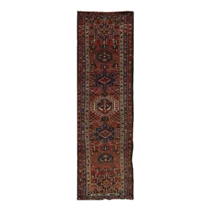 Early 20th Century Antique Persian Heriz Runner Rug 3’1″ X 10’7″