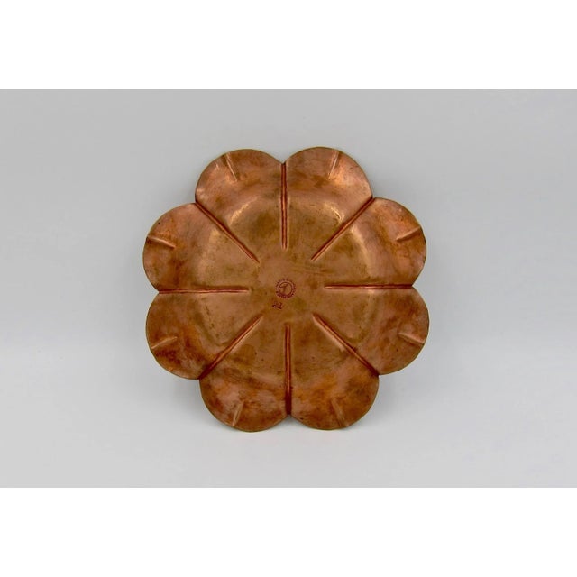Marie Zimmermann Arts & Crafts Copper Flower Dish For Sale - Image 11 of 12