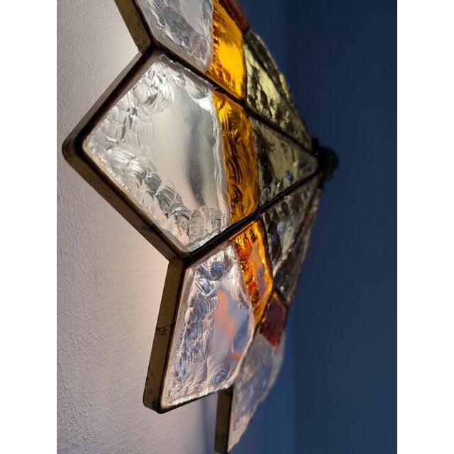 Vintage Hammered Glass and Wrought Iron Wall Lights by Longobard, 1970s, Set of 2 For Sale - Image 3 of 18