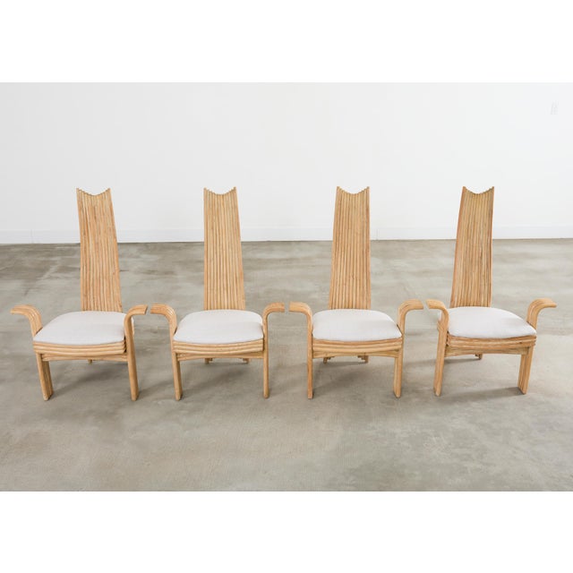 Contemporary McGuire Mackintosh Style Organic Modern Rattan Dining Armchairs For Sale - Image 3 of 12