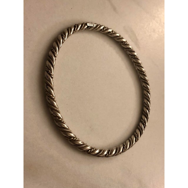 アクセサリー Vintage Silver Twist Bar Bangle 925 Vintage SIGNED MODERNIST TWISTED Solid Sterling Silver 925