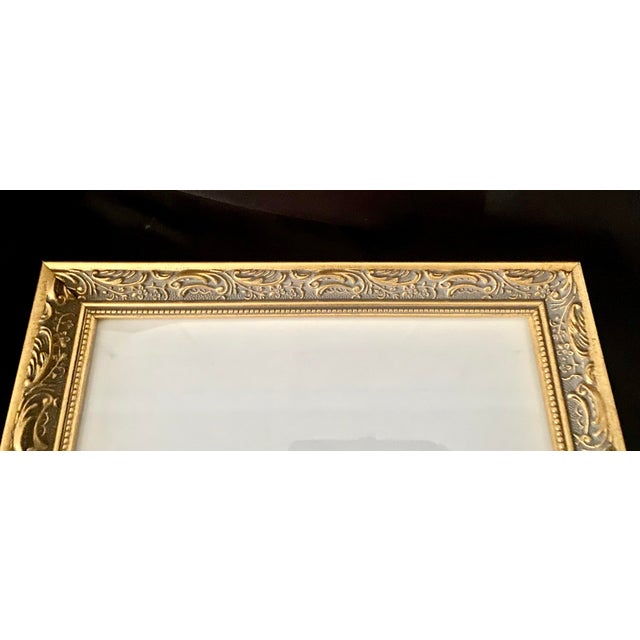 Late 20th Century Vintage Burnes of Boston "Palermo Gold" Gold Ornate Filigree Wood Picture Frame. For Sale - Image 5 of 18
