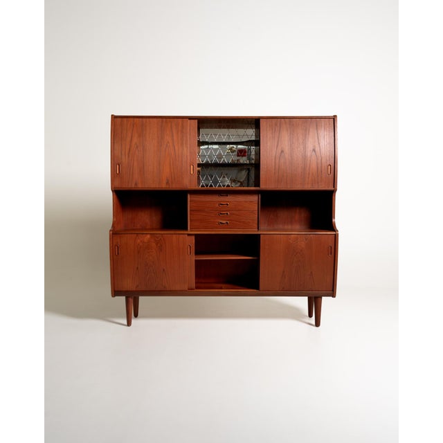 Vintage Danish Teak Highboard with Bar Compartment, 1960s For Sale - Image 4 of 15