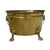 Mid 20th Century Vintage Asian Motif Lion Head Oval Brass Cachepot Planter For Sale - Image 5 of 9