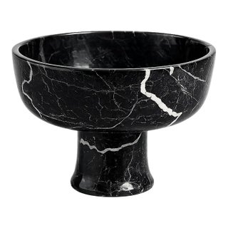 Black and White Marble Bowl - 8x8x6 For Sale