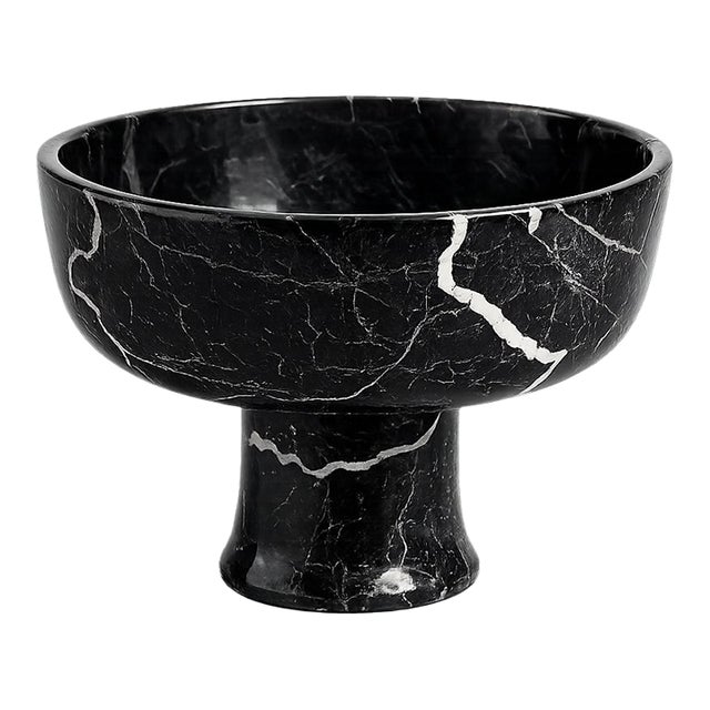 Black and White Marble Bowl - 8x8x6 For Sale