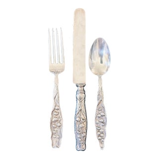 Whiting Lily of the Valley (Sterling, 1885, No Monograms), 4-3 Piece Sets For Sale