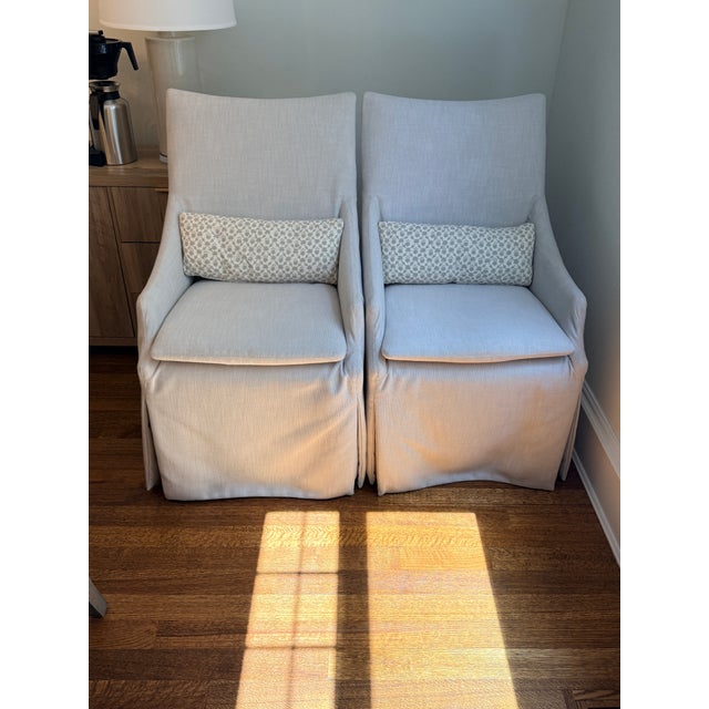 Pair of Lee Industries Host Chairs (5205-01c) on Casters For Sale - Image 12 of 12