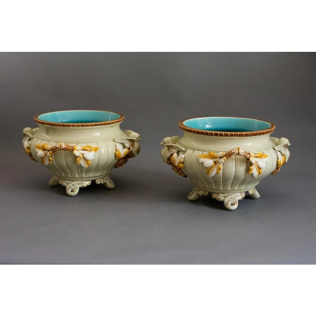 Both pieces have impressed marks: Sarreguemines 774 This piece has an attribution mark, I am sure that it is completely...