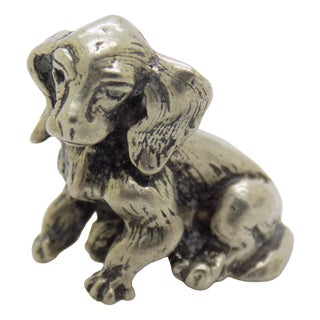Vintage Italian Handmade Genuine Silver 800 Puppy Dog Figurine, 1970s For Sale