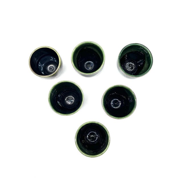 Ceramic Mid-Century Modern Ceramic Set Pitcher and Mugs with Sgraffito Decoration, Italy, 1960s, Set of 7 For Sale - Image 7 of 18