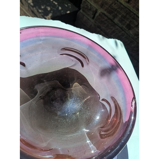 Glass Late 20th Century Murano Attributed Sommerso Glass Catchall – Amethyst, Blue, Black For Sale - Image 7 of 12