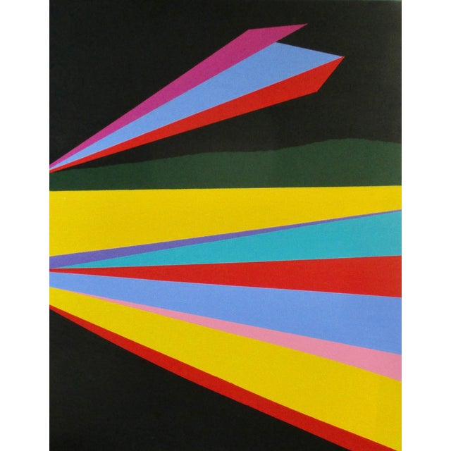 Stanley Dean Edwards Geometric Abstraction Painting Chicago Artist For Sale