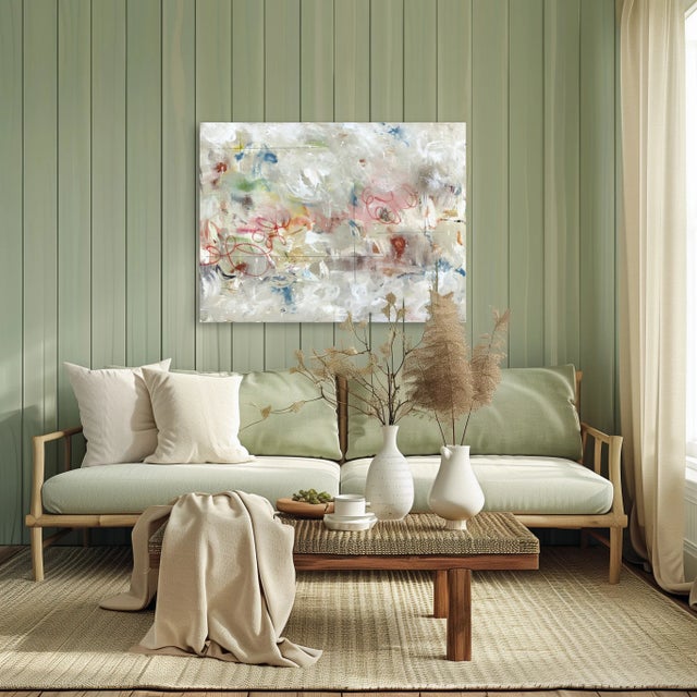 Textile Do the Twist - Gestural Texture Abstract Painting on Canvas Original Artwork by Amber Goldhammer For Sale - Image 7 of 9