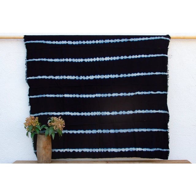 Blue Tuareg Dark Blue Mud Cloth For Sale - Image 8 of 8