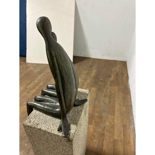 C. 1980s Ramiz Barquet Modernist Bronze Figural Sculpture For Sale In Boston - Image 6 of 12