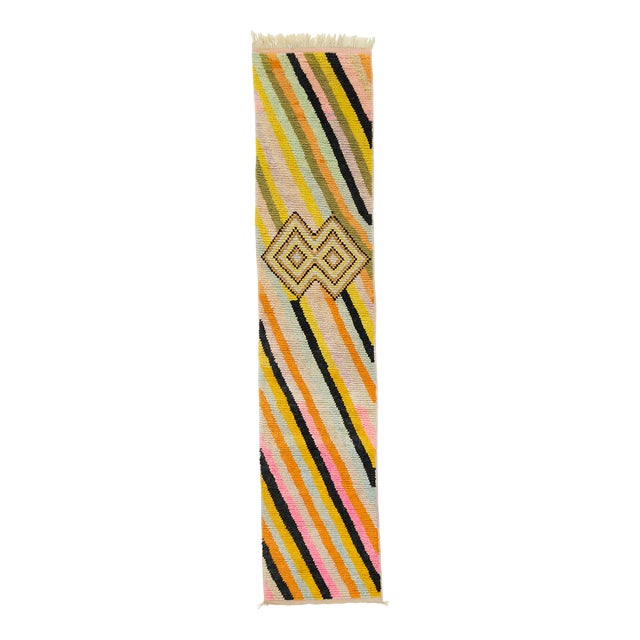 Hand-Knotted Wool Runner Rug by Azele Studio For Sale