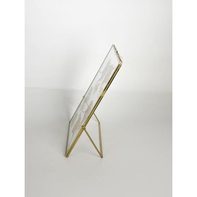 Glass Table Picture Frame with Real Leaf Decoration, France, 1970s For Sale - Image 7 of 11