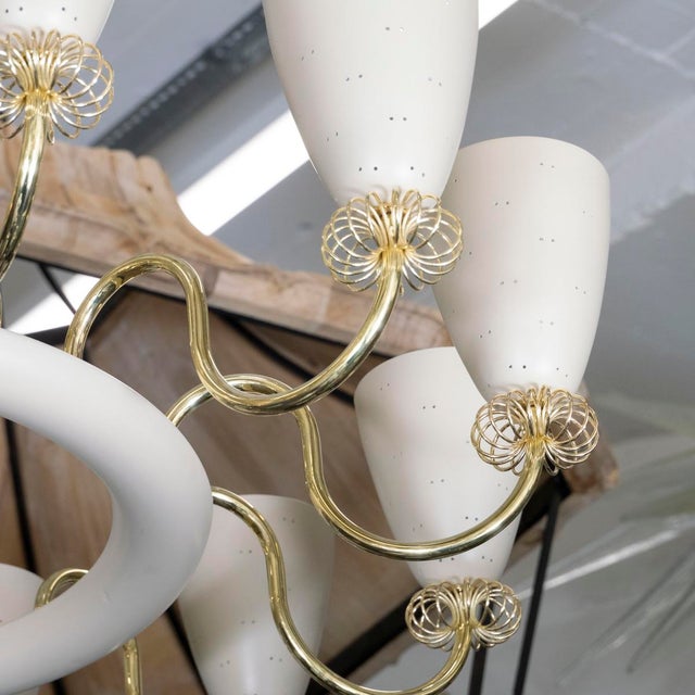 Brass Rare "Ballerina" Chandelier by Paavo Tynell for Lightolier For Sale - Image 8 of 9