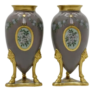 Antique French Louis XVI Style Gilt Bronze Urns - a Pair