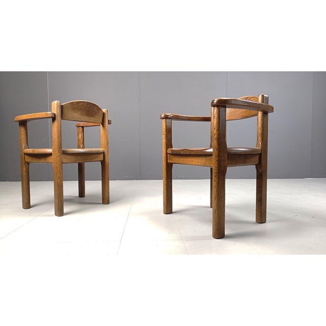 Vintage Belgian Wooden Armchairs, 1970s, Set of 4 For Sale - Image 9 of 10