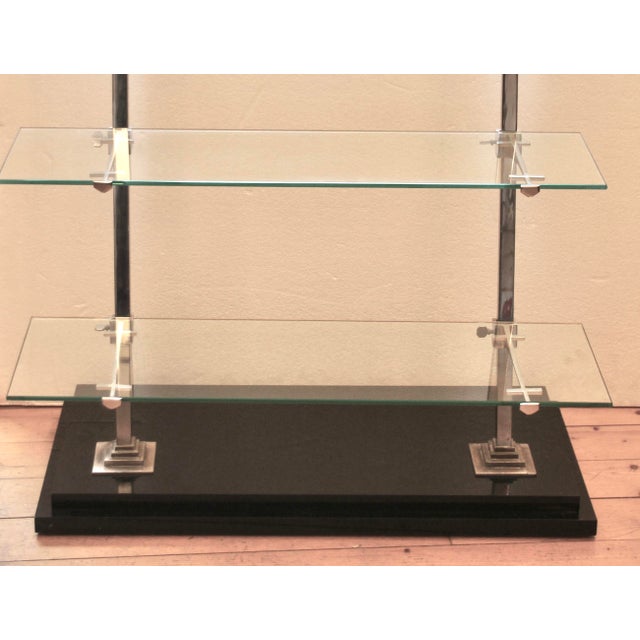 French Art Deco Etagere Shelf in Metal and Glass, 1930s For Sale - Image 3 of 14