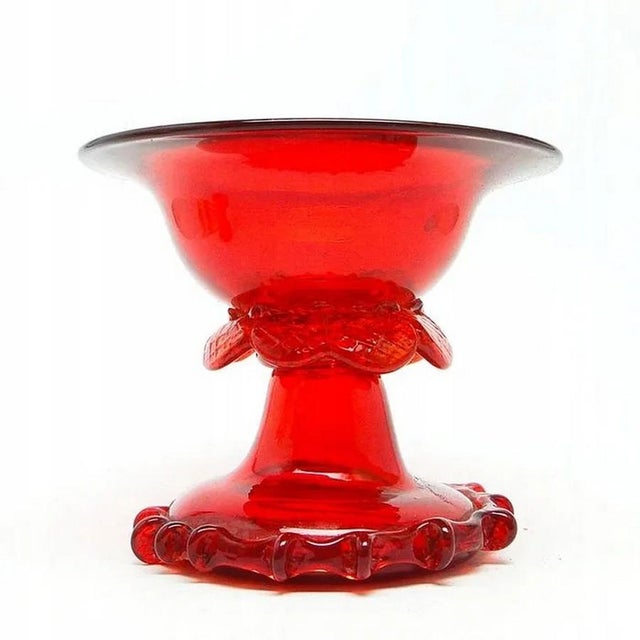 Bowl on Stand from Cracow Glassworks, Poland, 1930s For Sale - Image 9 of 10