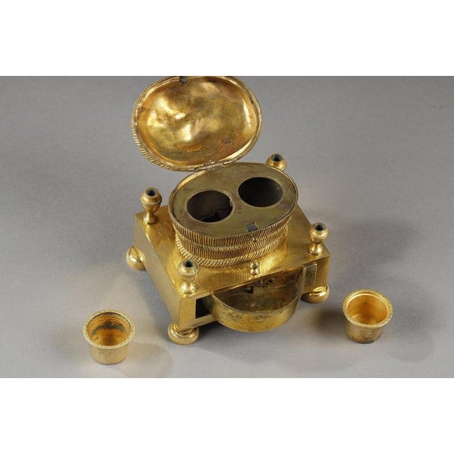 Gilt Bronze Inkwell Forming a Basket of Grapes, 1870 For Sale - Image 15 of 17